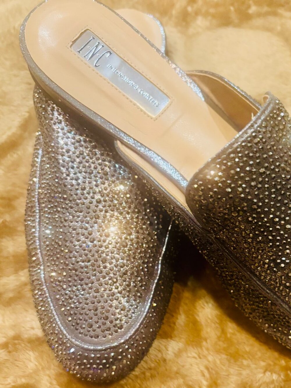 INC International Concepts Black Embellished Mules - Picture 4 of 5
